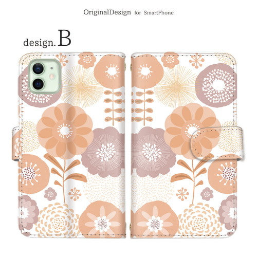 スマホケース 手帳型 全機種対応 iPhone android対応 花柄 フラワー