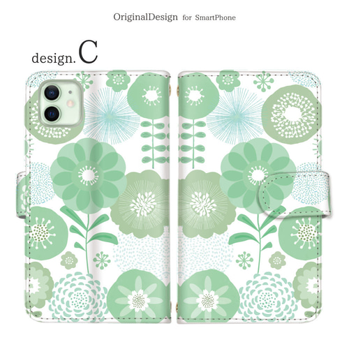 スマホケース 手帳型 全機種対応 iPhone android対応 花柄 フラワー
