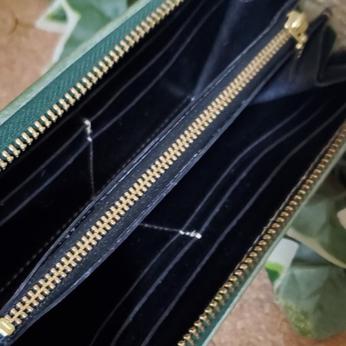 本革 イタリアンレザー 編み込み ラウンドファスナー 本革 長財布 長  