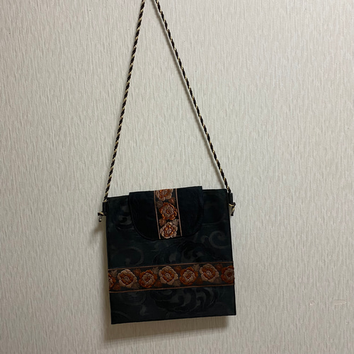 帯とインド刺繍リボンのリメイクバッグ ショルダーバッグ アトリエ