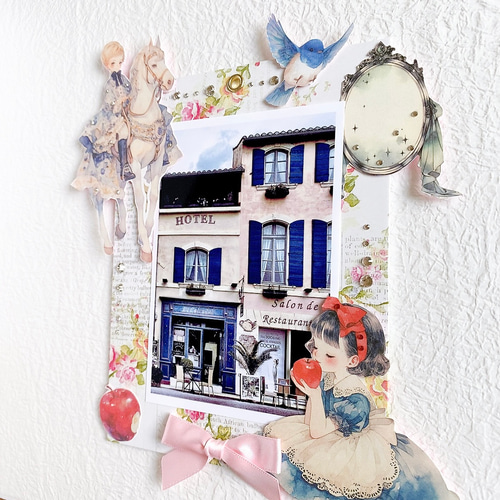 F】Appleフレーム♡マテリアルペーパー♡白雪姫15枚♡コラージュ