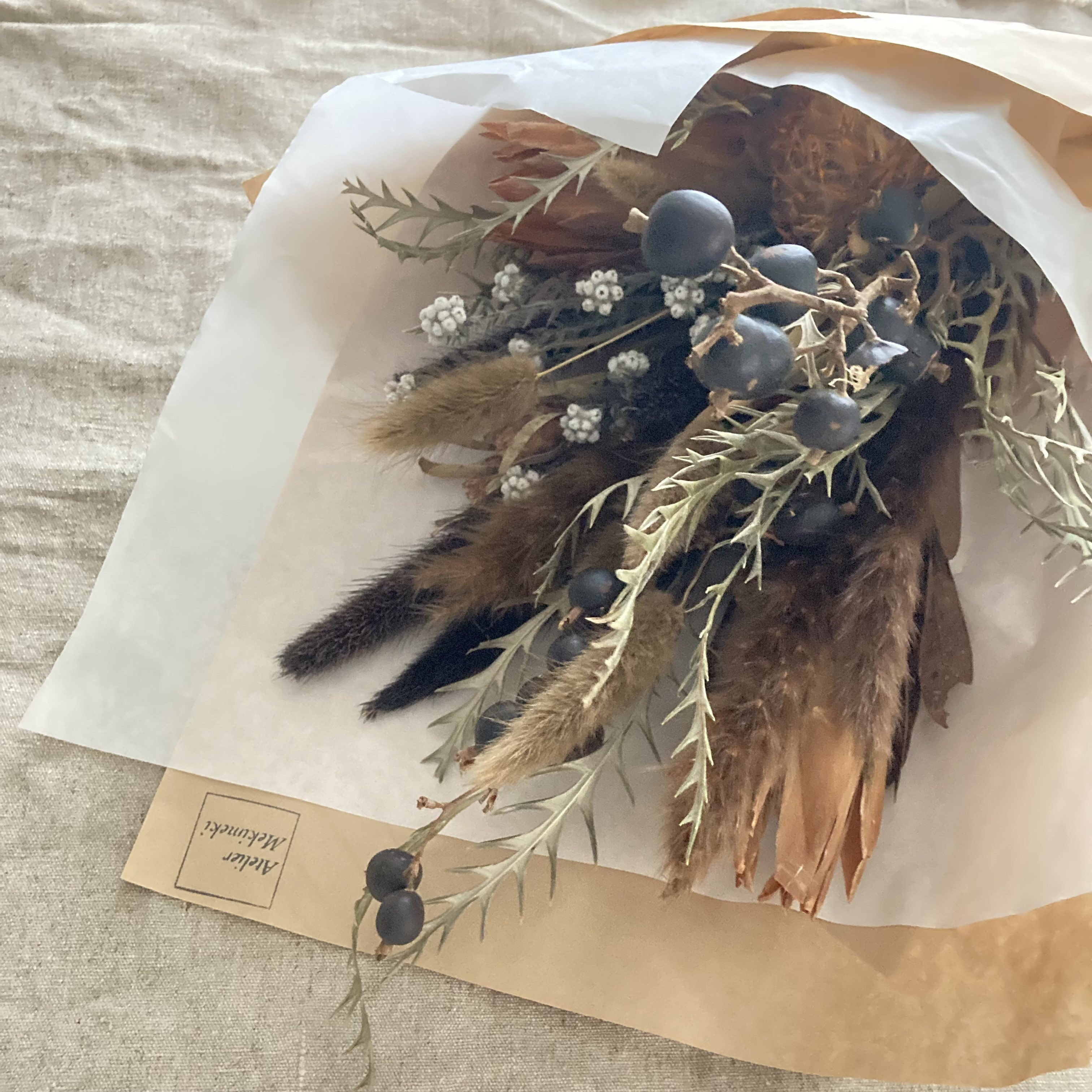 【受注制作】ドライフラワー　スワッグ　花束　ブーケ　ウエディング　ギフト　プレゼントにオススメ