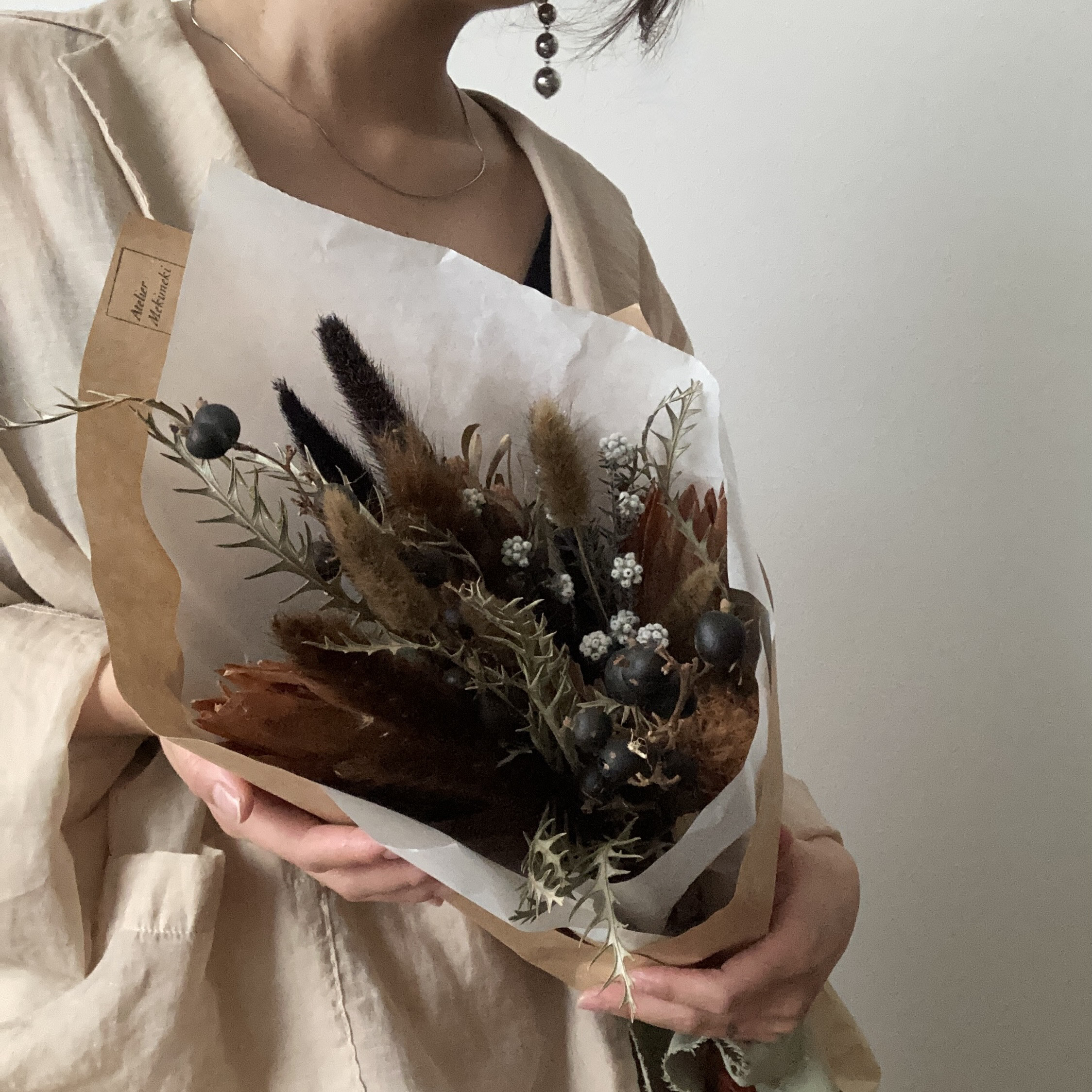 【受注制作】ドライフラワー　スワッグ　花束　ブーケ　ウエディング　ギフト　プレゼントにオススメ