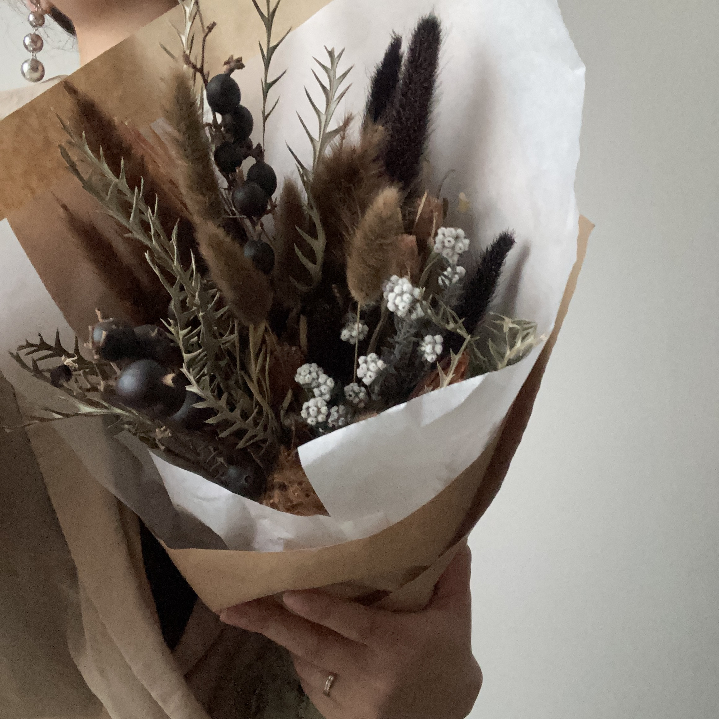 【受注制作】ドライフラワー　スワッグ　花束　ブーケ　ウエディング　ギフト　プレゼントにオススメ