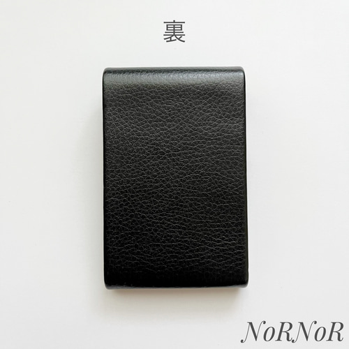 名刺入れ】ブラック×クリスタル✧︎品よく輝く縦型カードケース