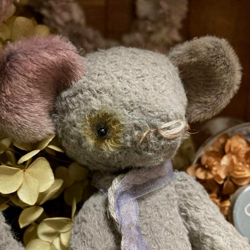 オリジナル ハンドメイド ぬいぐるみ ねずみの親子 ぬいぐるみ