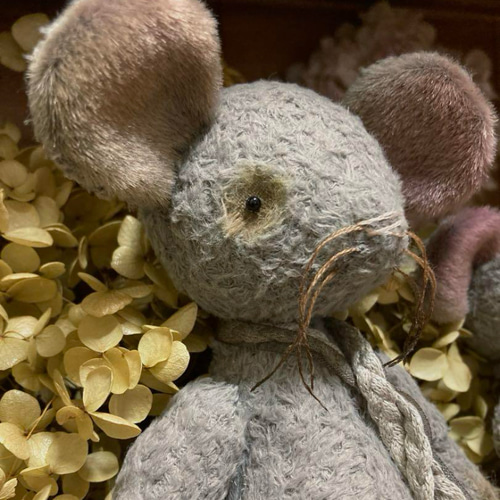 オリジナル ハンドメイド ぬいぐるみ ねずみの親子 ぬいぐるみ