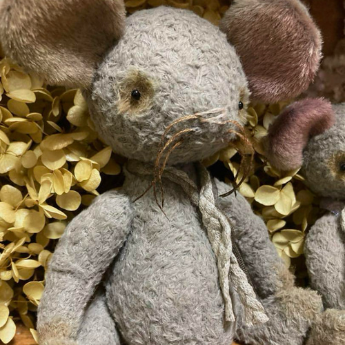 オリジナル ハンドメイド ぬいぐるみ ねずみの親子 ぬいぐるみ