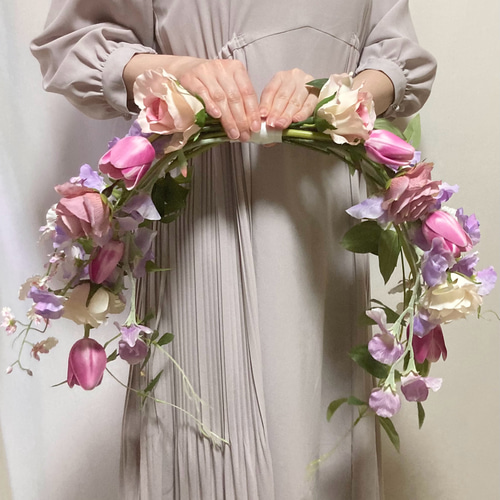 完成品ブーケ］ウェディングブーケ アーティフィシャルフラワーブーケ