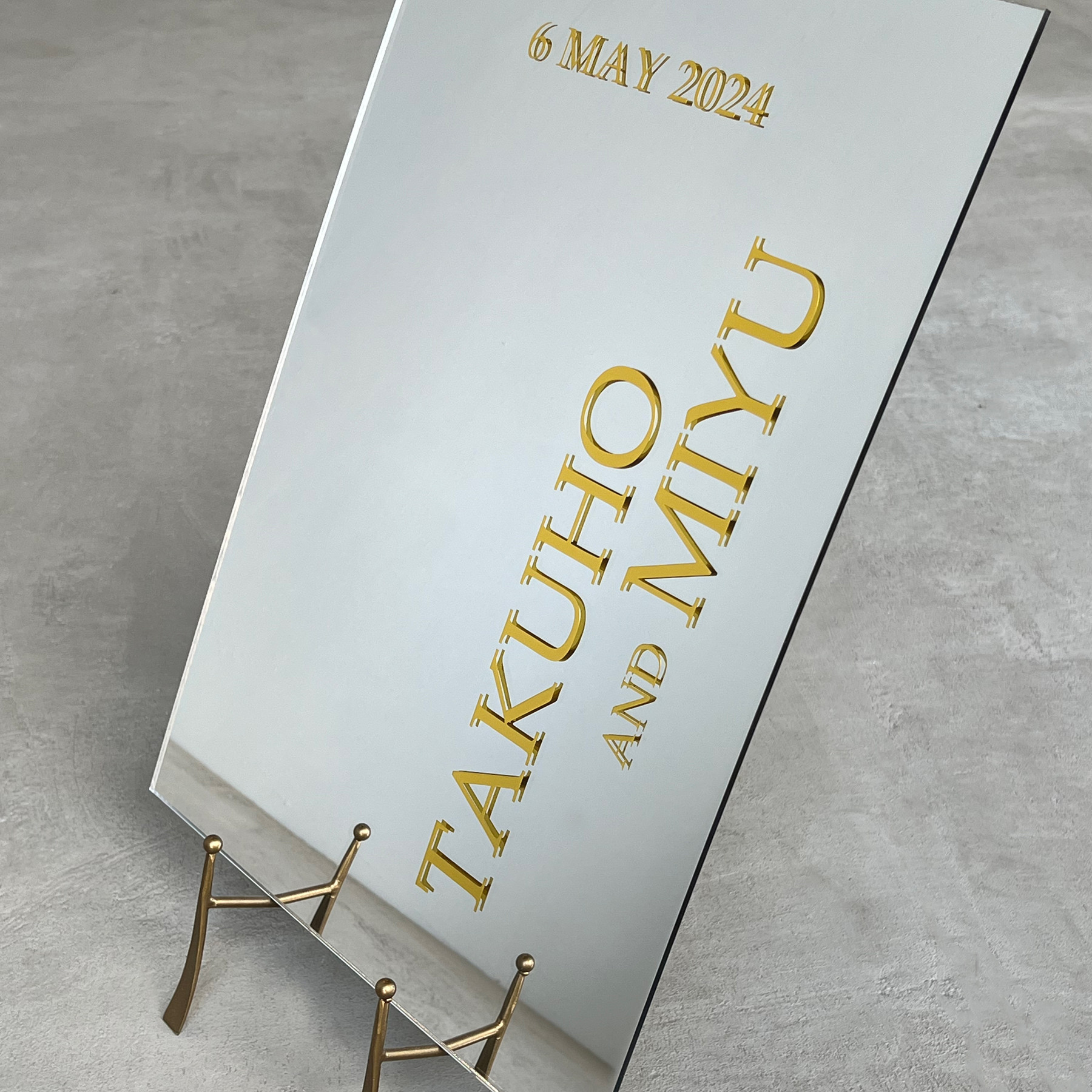 【名入れOK】ミラーアクリルウェルカムボード カッティングシート／wba17