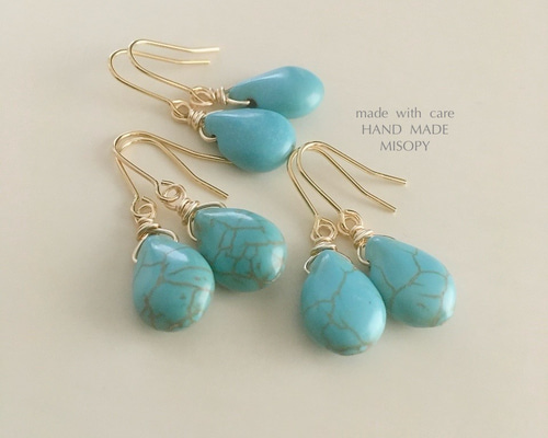 ♡ハンドメイド デザイン ピアス アクセサリー 小粒 ターコイズブルーno39 aa7378389a367b637bdc7bbfac3fa6