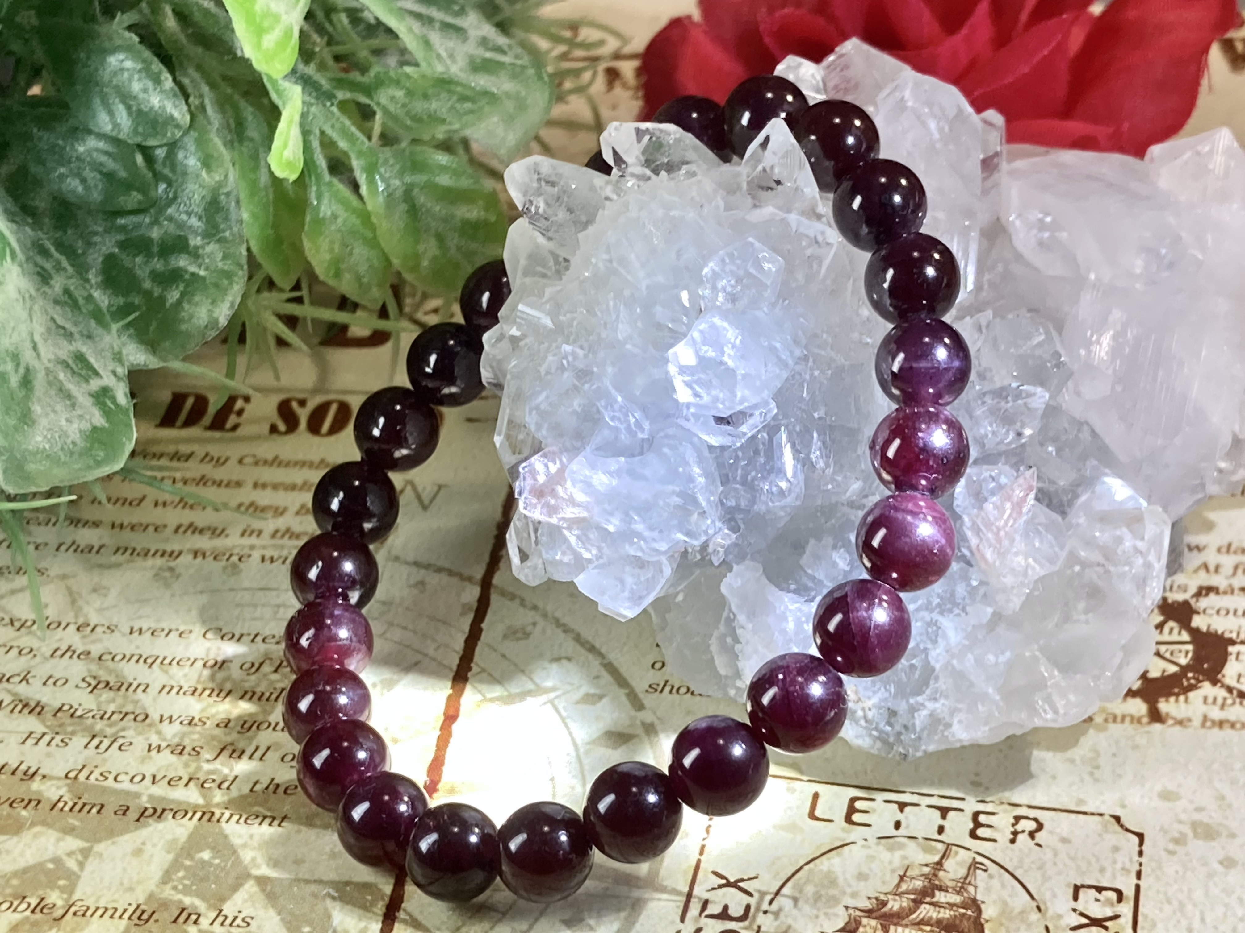 実りの象徴°⌖꙳ スターガーネット ブレスレット　16cm