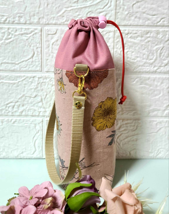 ハンドメイド　水筒　カバー　サーモス  600 お花柄 ハンドメイド水筒カバーサーモス 600 お花柄