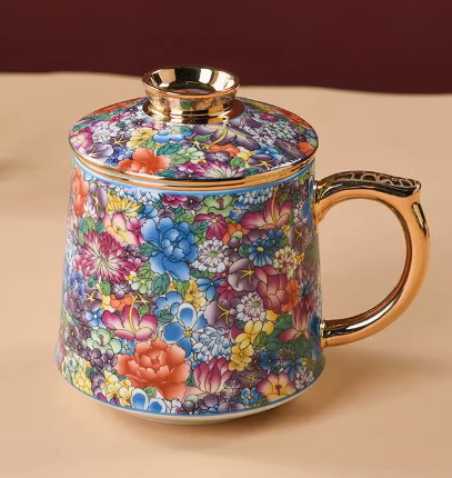 セラミックティーカップ茶水分離カップ