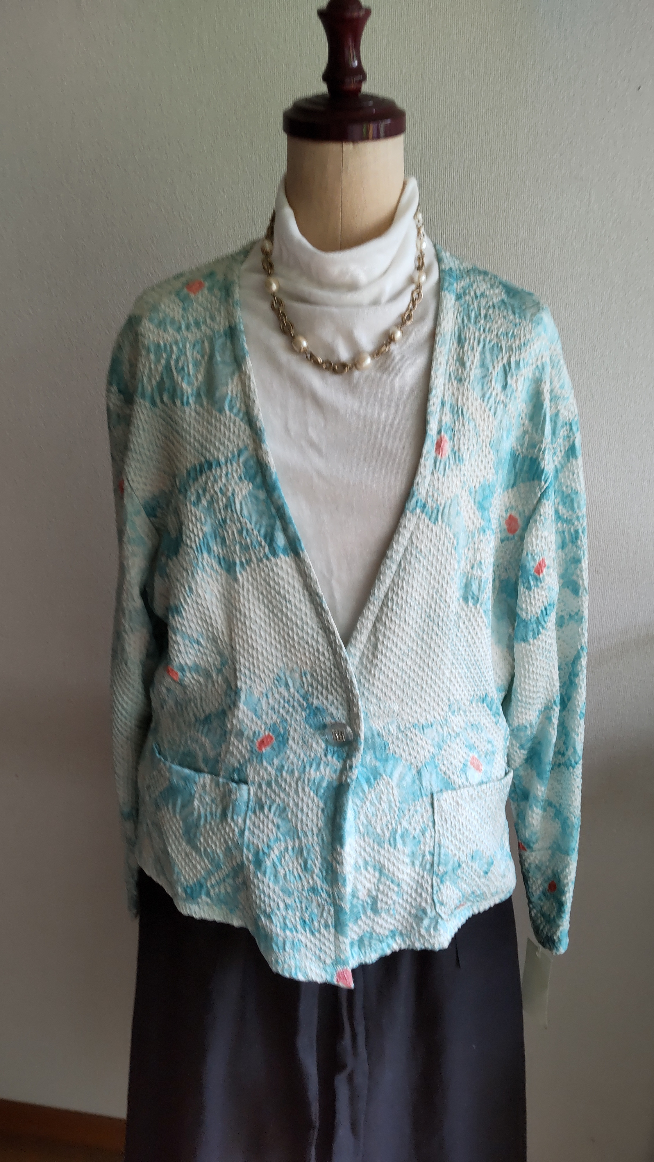 絞り着物リメイクジヤケット