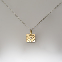 K14 スクエア（四角）彫金プチペンダントトップ ペンダントトップ Pure