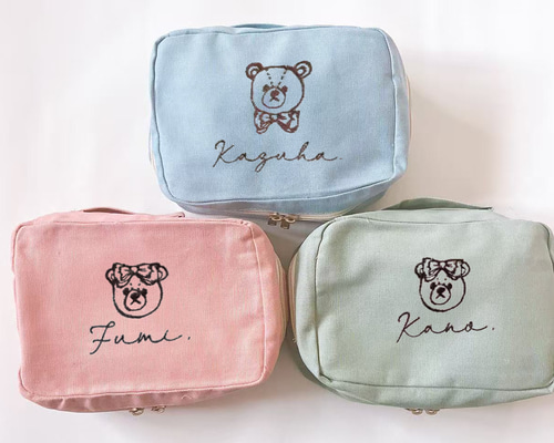 名入れ刺繍】オムツポーチ ポーチ 名入れ 出産祝い トラベルポーチ