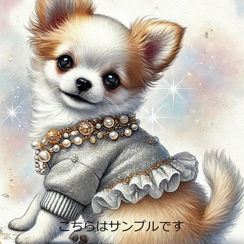 オリジナル 生地 ブロックデザイン パネル生地 犬 犬柄 チワワ