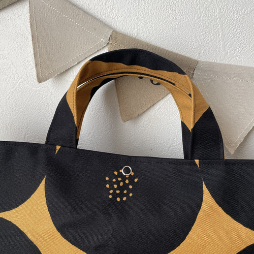 9.5号帆布 あんぱん柄ドットブラウン【Lサイズ】トートバッグ トート