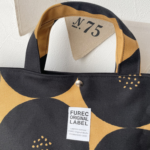 9.5号帆布 あんぱん柄ドットブラウン【Lサイズ】トートバッグ トート