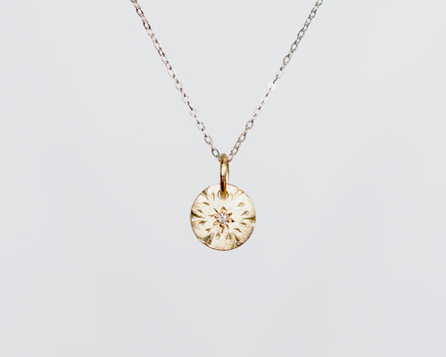 K14 ラウンド（丸型）彫金プチペンダントトップ ペンダントトップ Pure