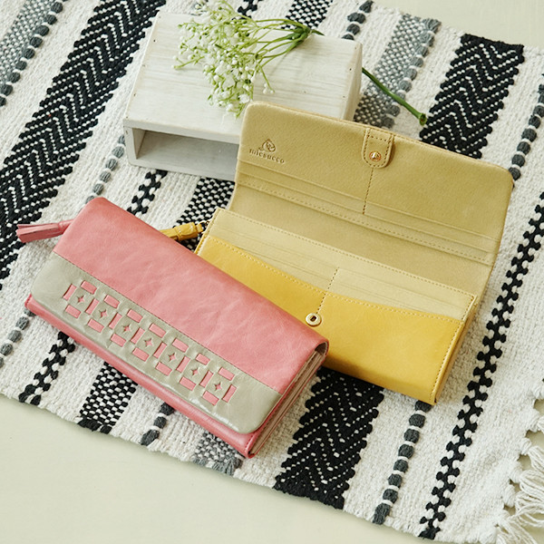 ☆1点限り☆【刻印可】 カードたっぷり22枚 長財布 ピンク bouquet  