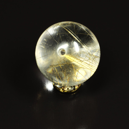 鋭い金針入り】13ミリ 一点物 1粒売り ゴールドルチル クォーツ