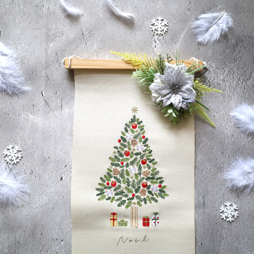 クリスマスタペストリー☆ポインセチア☆No.105 クリスマス ノエル