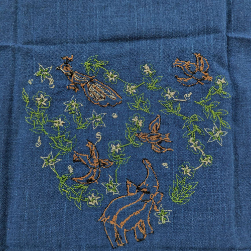 タイ チェンマイ 手刺繍の布 藍染め ① 生地 sora to tori 通販 タイ チェンマイ 手刺繍の布 藍染め ① 生地 sora to tori 通販