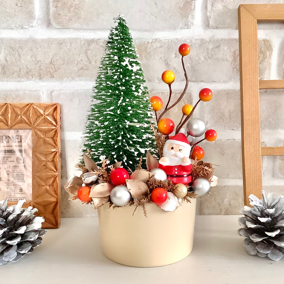 サンタクロース 置物 陶器製 サンタクロース オブジェ レザーサンタM