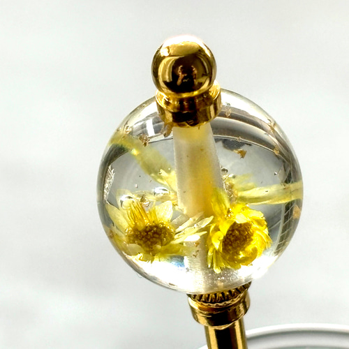 かんざし ドライフラワーの水中花 黄色 イエロー ゴールド 一本挿し 一