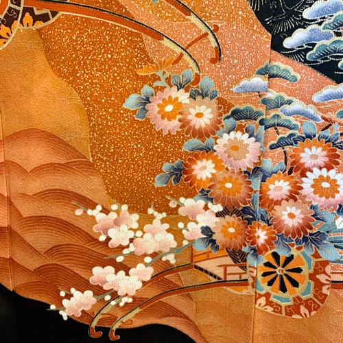 ✴︎✴︎✴︎アンティーク着物＊黒留袖のバルーンフォーマルワンピース