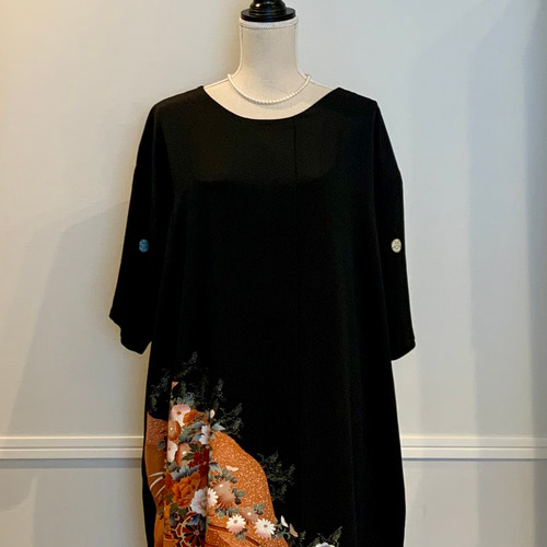 黒留袖リメイク　フォーマルワンピース他3点セット ✴︎✴︎✴︎新作＊黒留袖のバルーンフォーマルワンピース