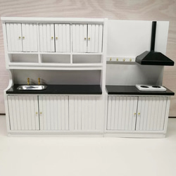 ドールハウス ミニチュア 家具 木製キッチンセット 食堂ドールハウス