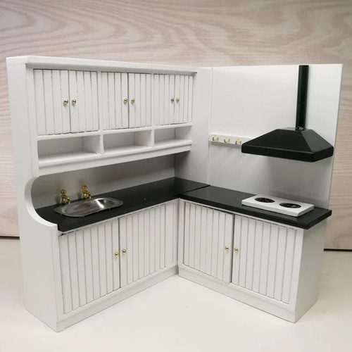 ドールハウス ミニチュア 家具 木製キッチンセット 食堂ドール