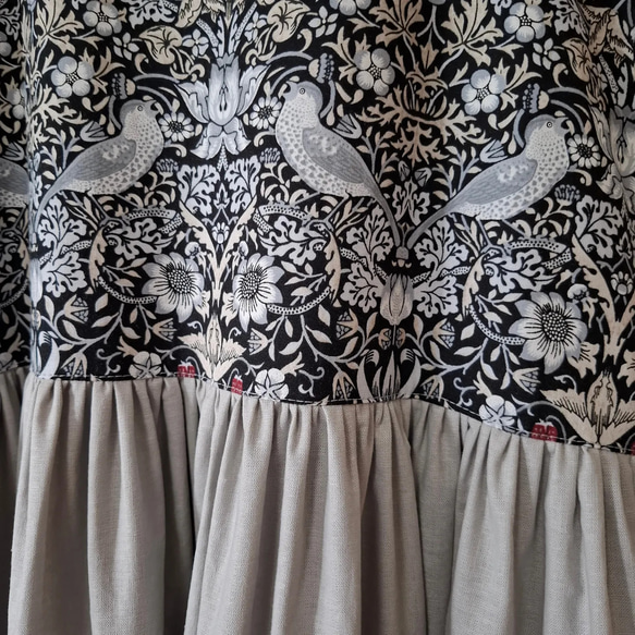 【即納】いちご泥棒 コットンリネン ワンピース ウィリアム・モリス ワンピース ウィリアム モリス