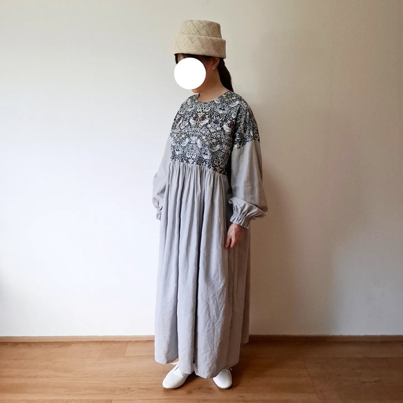 【即納】いちご泥棒 コットンリネン ワンピース ウィリアム・モリス ワンピース ウィリアム モリス