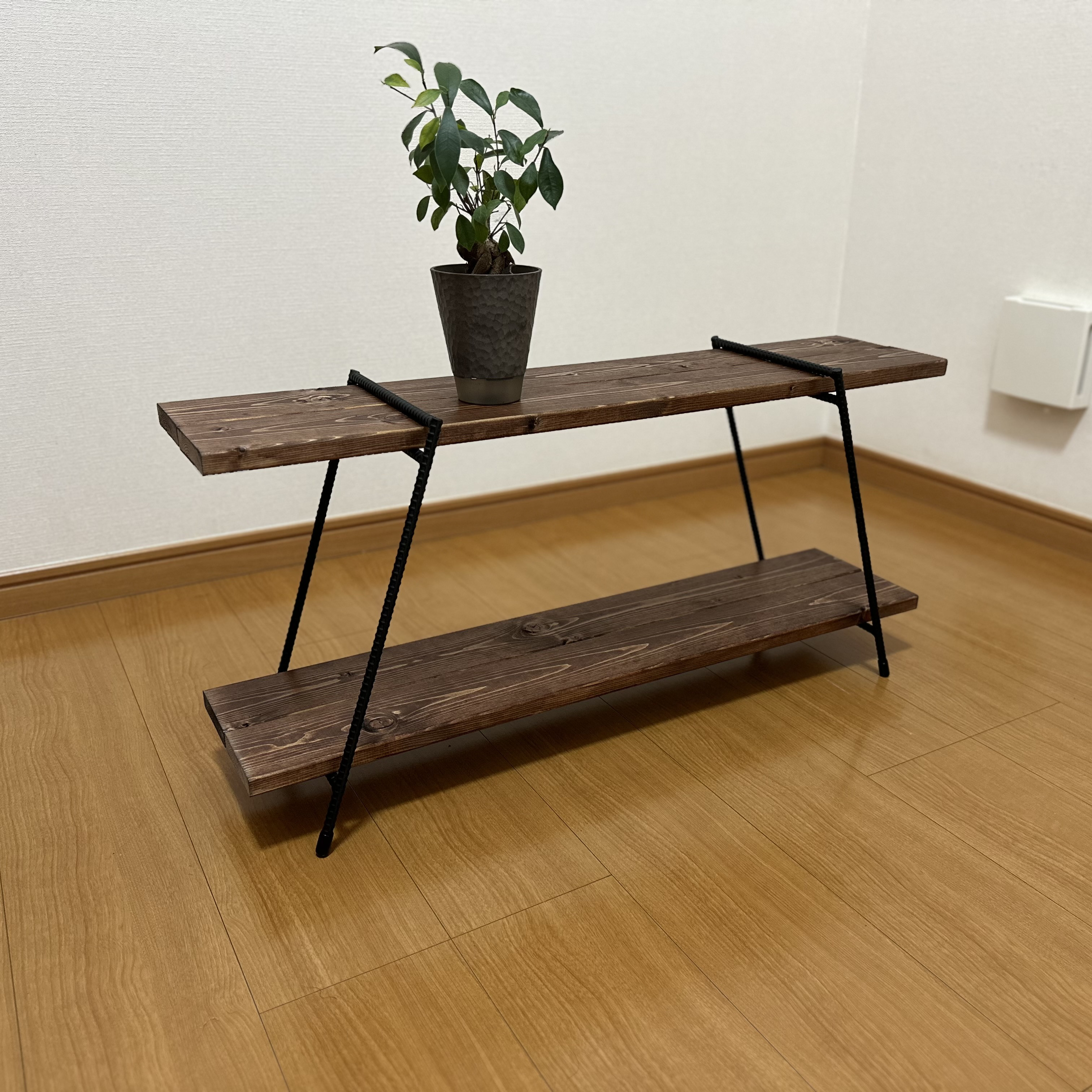 アイアンシェルフ　アイアンレッグ　キャンプ　収納　イベント　什器　観葉植物棚　天板付　送料込み