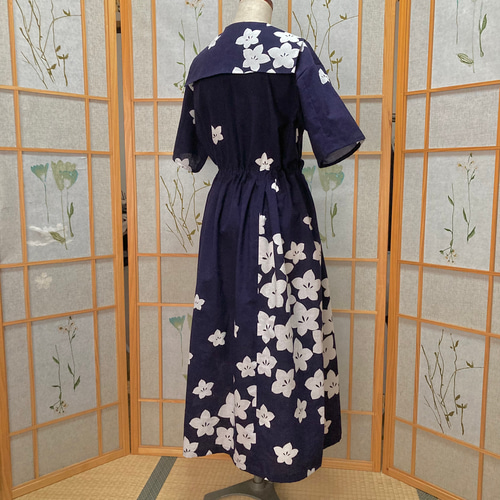 こつぶ　浴衣リメイクワンピース、ティアードワンピース Amazon.co.jp: 浴衣リメイクワンピース袖フリルギャザー木綿着丈
