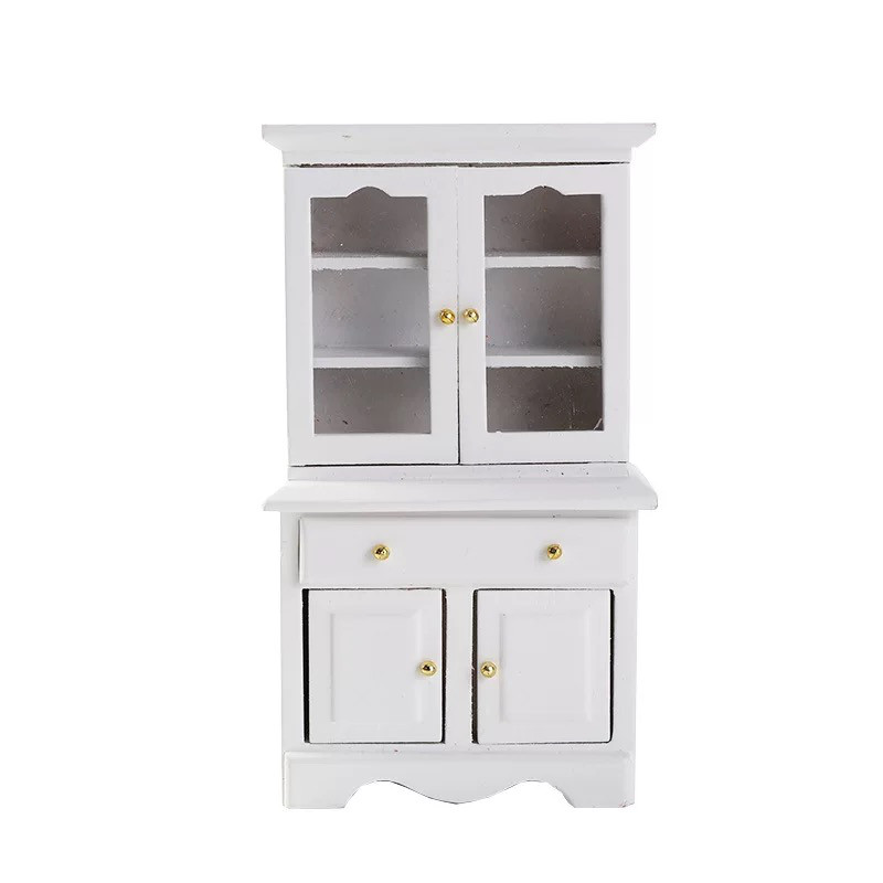 ドールハウス ミニチュア 家具 木製 キャビネット 扉付き 本棚 1