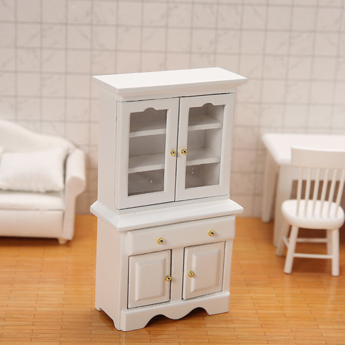 ドールハウス ミニチュア 家具 木製 キャビネット 扉付き 本棚 1