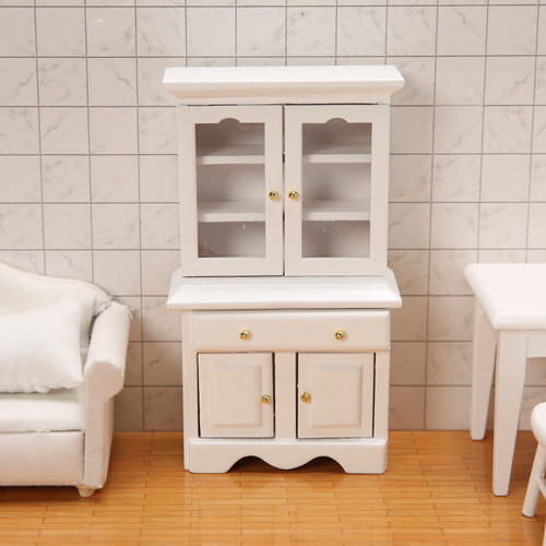 ドールハウス ミニチュア 家具 木製 キャビネット 扉付き 本棚 1