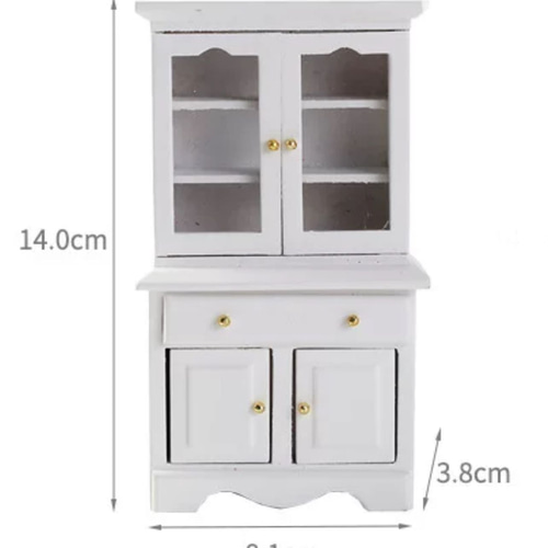 ドールハウス ミニチュア 家具 木製 キャビネット 扉付き 本棚 1/12