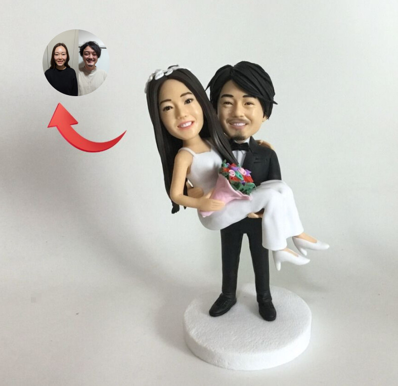 【オーダーメイド】 お写真からのウェディングフィギュア 衣装とポーズ決まったタイプ09 結婚式 ウェルカム フィギュア