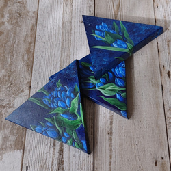 桜」六角形キャンバスSML三枚セット(ピンク) 絵画 atelier-kaza碧 通販