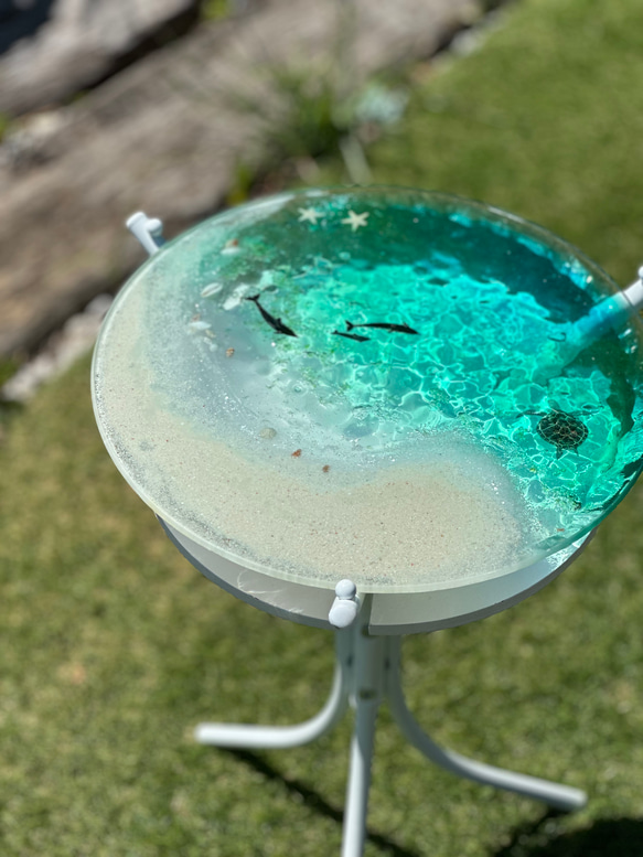 現物販売　即納　 夜光虫　エメラルドグリーン　光ビーチ　ペイズリービーチ　水紋の影　イルカと亀 僅かなシミやくすみなど作品によってはございます