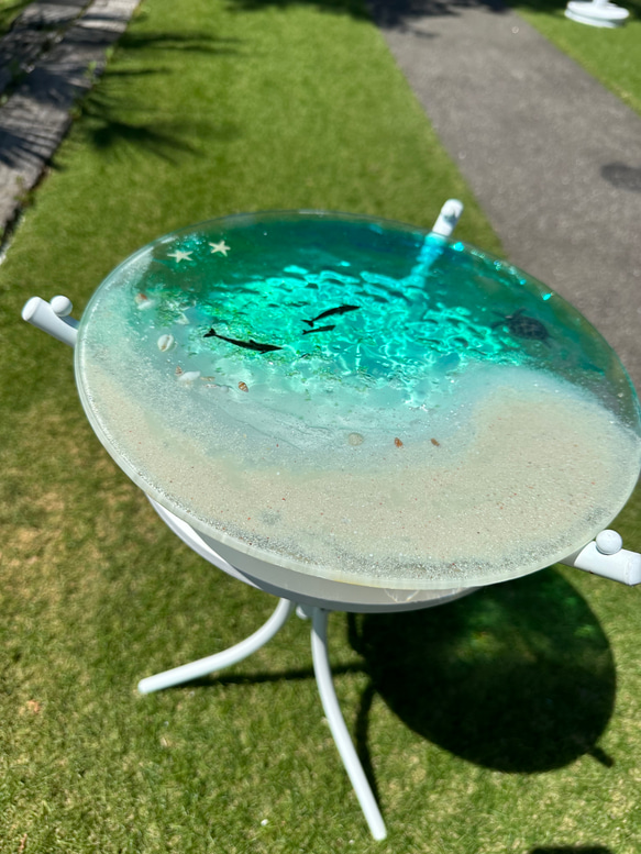 現物販売　即納　 夜光虫　エメラルドグリーン　光ビーチ　ペイズリービーチ　水紋の影　イルカと亀 僅かなシミやくすみなど作品によってはございます