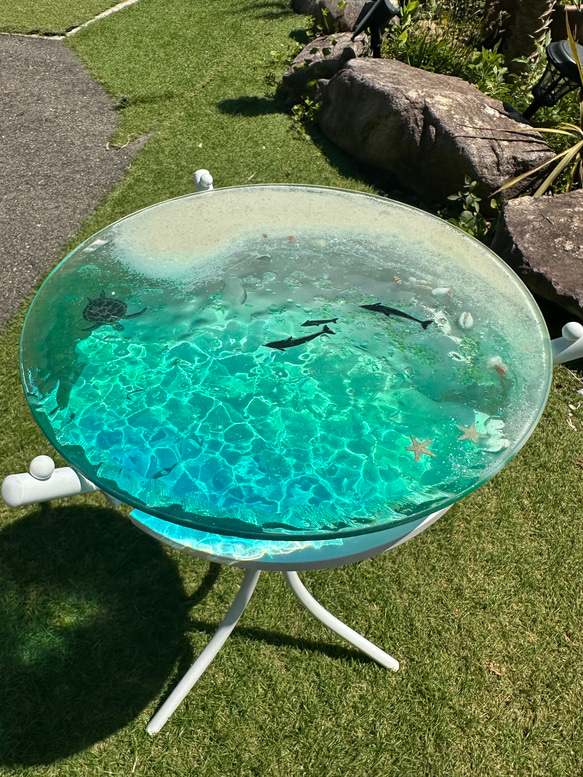 現物販売　即納　 夜光虫　エメラルドグリーン　光ビーチ　ペイズリービーチ　水紋の影　イルカと亀 僅かなシミやくすみなど作品によってはございます