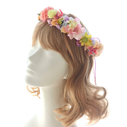 花冠　ティアラ　リース　白にピンクベージュ  エクリュ 61IFR8DhYXL._AC_UY350_.jpg