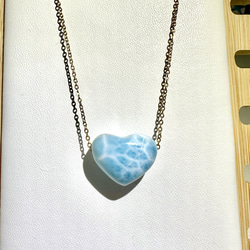 ♡大きめハートラリマー♡ネックレス 5b06cef563b39da6c1b3b03215603c